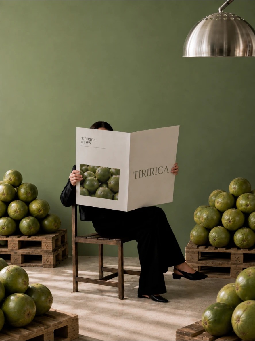 Cocos verdes empilhados em pallets, editorial Tiririca